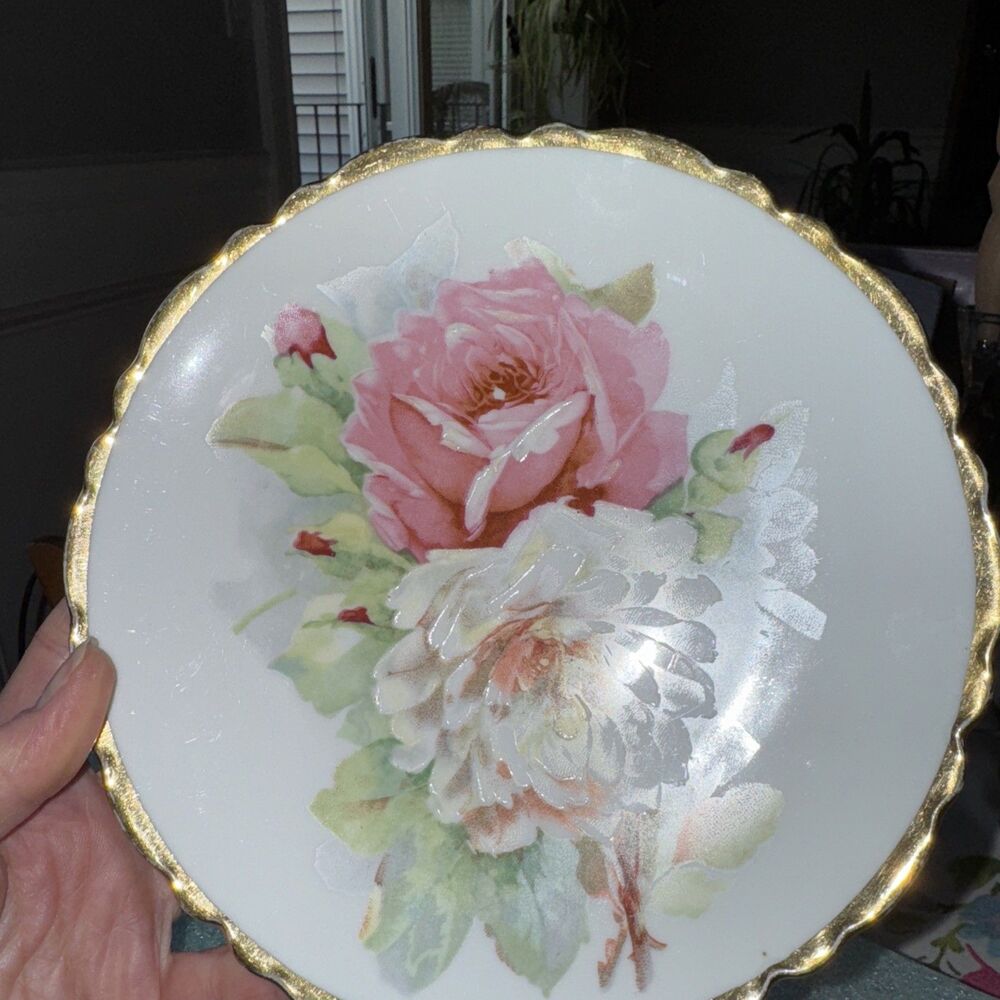 Set Of 5 Hand Painted  Floral Hand Painted Plate 7 1/2 O & E G Royal Austria